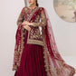 Exclusive Embroidered Red Luxury Organza Dress