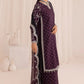 JZM Embroidered Purple Dot Luxury Raw Silk Dress