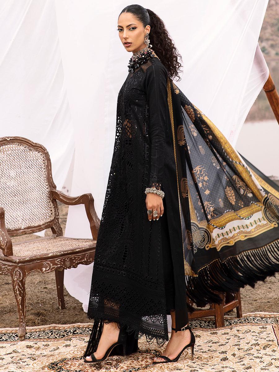 BI Embroidered Black Luxury Lawn Dress