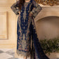 CHZ Embroidered Navy Blue Luxury Chiffon Dress