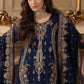 CHZ Embroidered Navy Blue Luxury Chiffon Dress