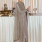 HR Embroidered Grey luxury Raw Silk Dress