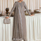 HR Embroidered Grey luxury Raw Silk Dress