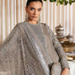 HR Embroidered Grey luxury Raw Silk Dress