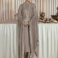 HR Embroidered Grey luxury Raw Silk Dress