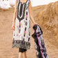 AN Embroidered Black & White Luxury Lawn Dress
