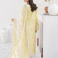 BRQ Embroidered yellow Luxury Lawn Dress