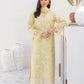 BRQ Embroidered yellow Luxury Lawn Dress