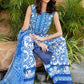 MB Embroidered Blue & white Luxury Lawn Dress