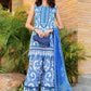 MB Embroidered Blue & white Luxury Lawn Dress
