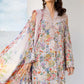 MB Embroidered peach Luxury Lawn Dress