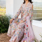 MB Embroidered peach Luxury Lawn Dress