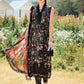 MB Embroidered Black Multi Flower Luxury Lawn Dress