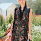 MB Embroidered Black Multi Flower Luxury Lawn Dress