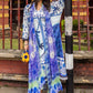 Msq Embroidered Blue & white Luxury Lawn Dress