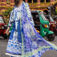 Msq Embroidered Blue & white Luxury Lawn Dress