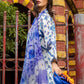 Msq Embroidered Blue & white Luxury Lawn Dress