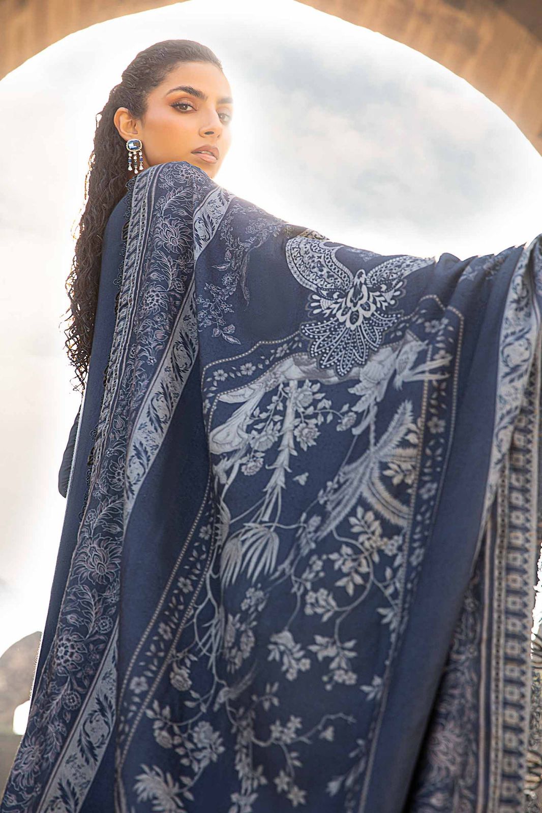 MP Embroidered Royal Blue Luxury Lawn Dress