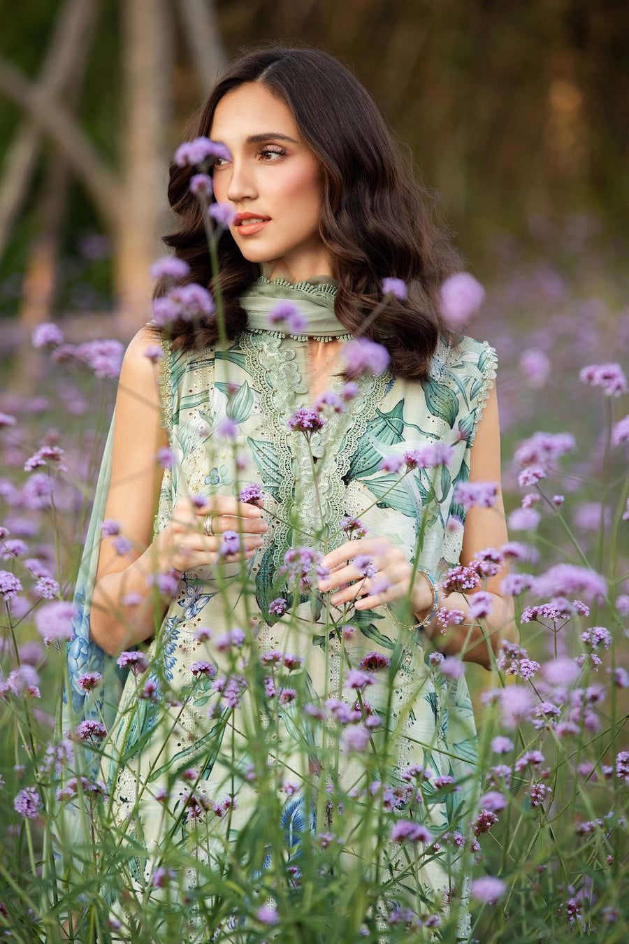 MB Embroidered Pista Luxury Lawn Dress - 2B