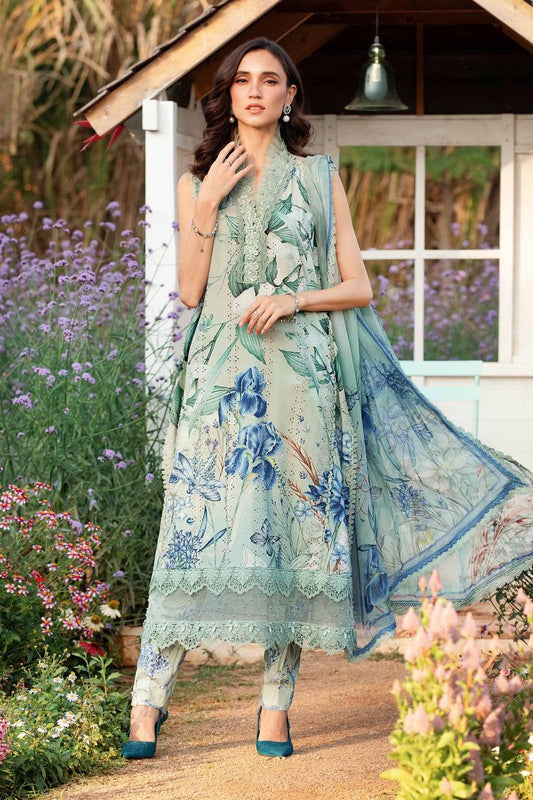 MB Embroidered Pista Luxury Lawn Dress - 2B