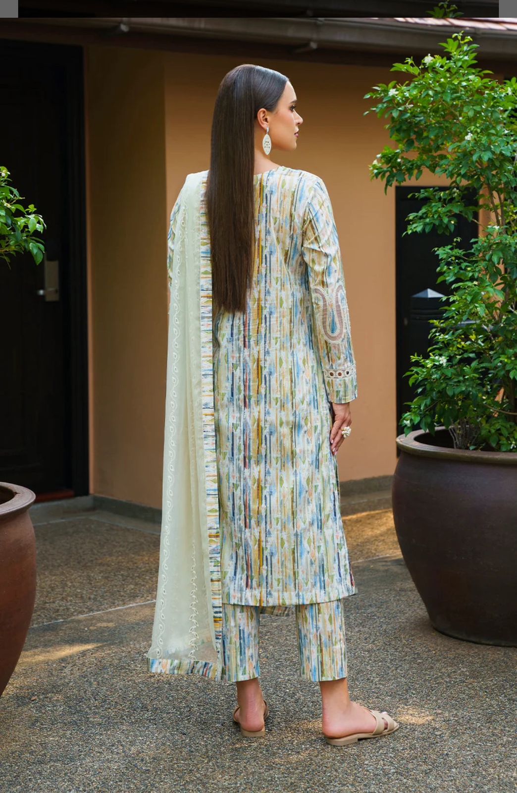 IZK Embroidered Multi Lining Luxury Lawn Dress