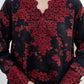 BRQ Embroidered Black & Red Luxury Lawn Dress