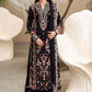 QLR Embroidered Black Luxury Lawn Dress - 025