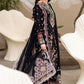 QLR Embroidered Black Luxury Lawn Dress - 025
