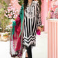 MP Embroidered Black & White Lining  Luxury Lawn Dress