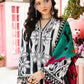 MP Embroidered Black & White Lining  Luxury Lawn Dress