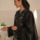 AFZ Embroidered Black Luxury Lawn Dress