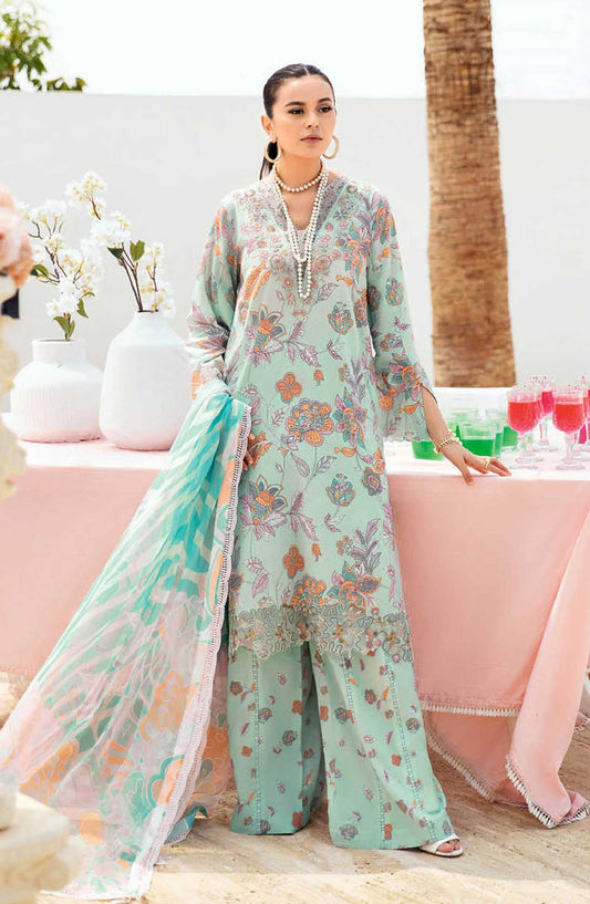 RM Embroidered Sea Green Luxury Lawn Dress