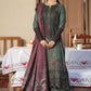 IZK Embroidered Dark Green Chikankari Luxury Lawn Dress