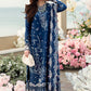 QLR Embroidered Royal Blue Luxury Lawn Dress
