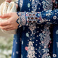 QLR Embroidered Royal Blue Luxury Lawn Dress
