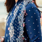 QLR Embroidered Royal Blue Luxury Lawn Dress