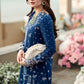 QLR Embroidered Royal Blue Luxury Lawn Dress