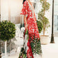 MP Embroidered Red Flower Luxury Lawn Dress