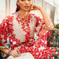 MP Embroidered Red Flower Luxury Lawn Dress