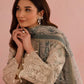 AFZ Embroidered Grey Luxury Lawn Dress