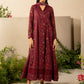 IZK Embroidered Maroon Luxury Lawn Chikankari Dress