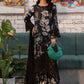 MB Embroidered Black Luxury Lawn Dress -EF25
