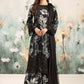 MB Embroidered Black Luxury Lawn Dress -EF25
