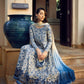 FS Embroidered Cream & Blue Luxury Lawn Frock