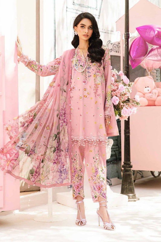 MP Embroidered Pink Luxury lawn Dress - 03B