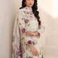 IZK Embroidered Off White Luxury Lawn Dress