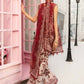 MB Embroidered Maroon & White Luxury lawn Dress