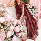 MB Embroidered Maroon & White Luxury lawn Dress