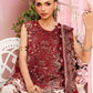 MB Embroidered Maroon & White Luxury lawn Dress