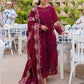Parishay Embroidered Maroon Luxury Lawn Chikankari Dress